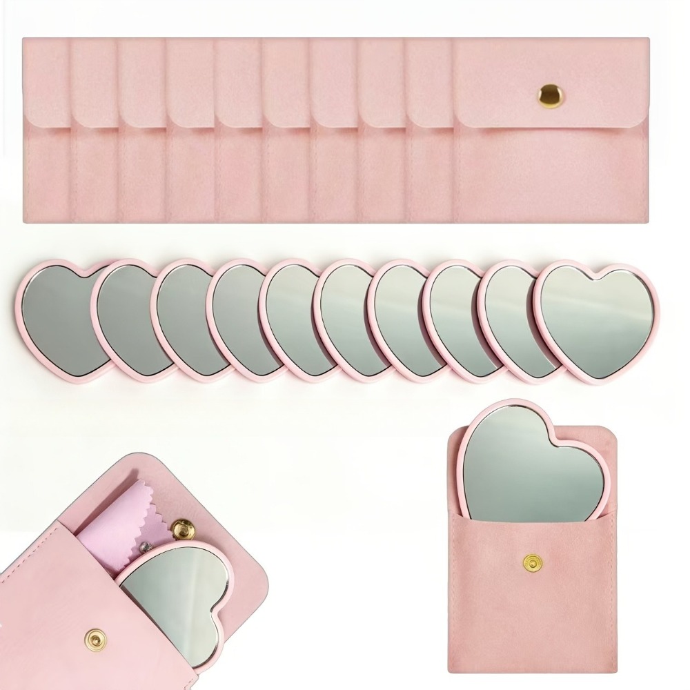 Travel Accessories Pink - 10/20/30 set Kalp Şeklinde Pembe Cam