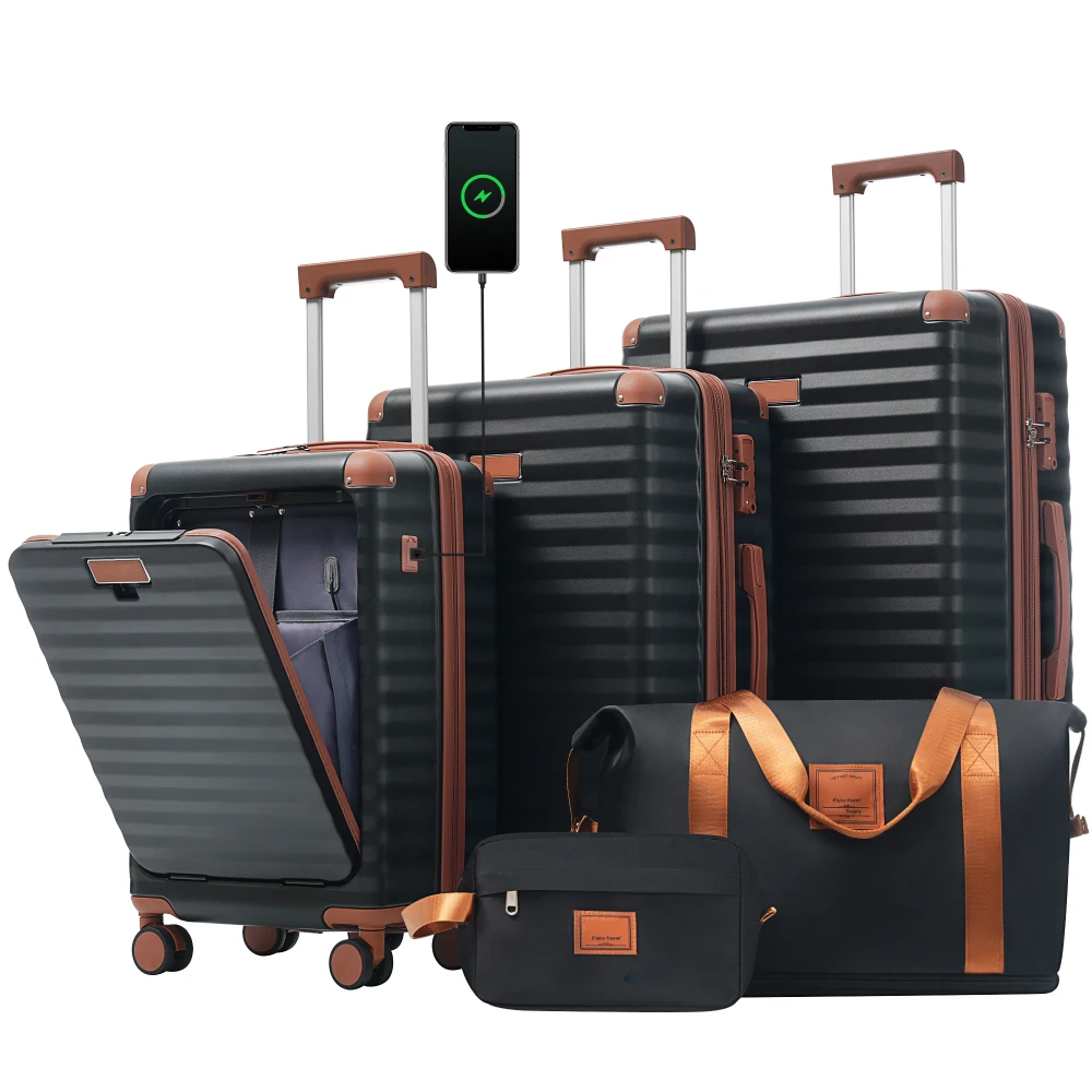 Toiletry Bag Tsa - 5 Parçalı Ön Açılır Valiz Seti,