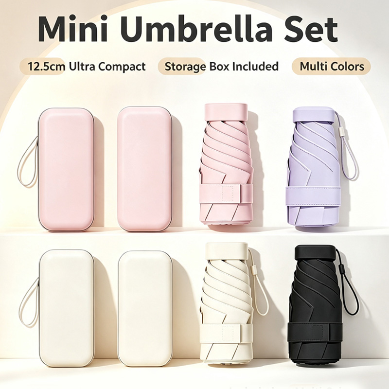 Travel Umbrella Compact - Mini Güneş Şemsiyesi Cep Yağmur Şemsiyesi