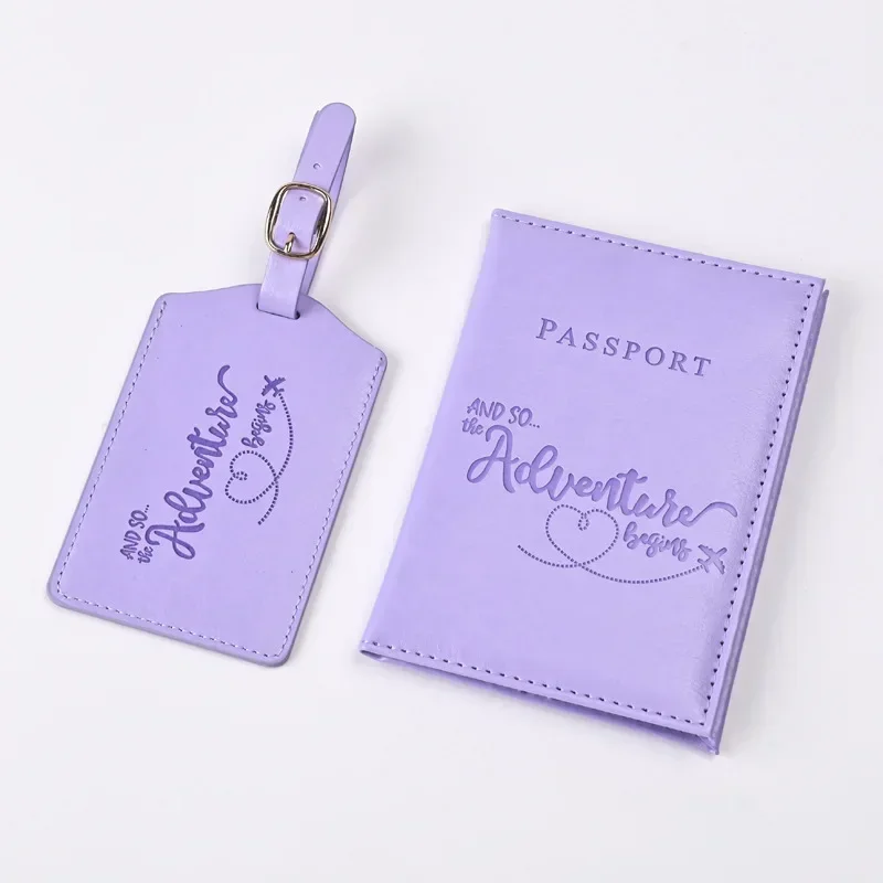 Travel Accessories Gift Set - Yeni Mor PU Deri Pasaport Tutucu
