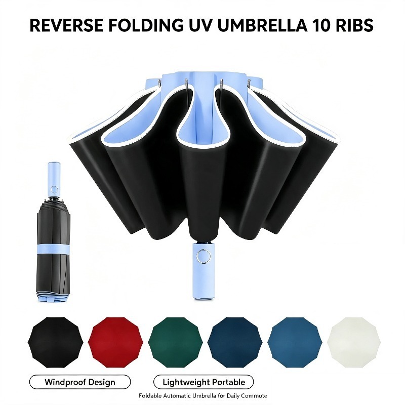 Travel Umbrella Compact - Otomatik UV Korumalı Şemsiye 10 Çubuklu