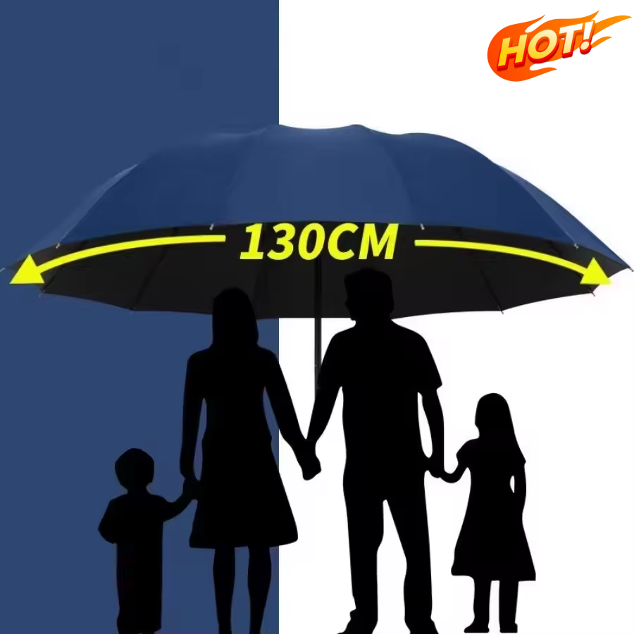 Travel Umbrella Compact - 130 cm Ekstra Büyük Katlanır Şemsiye