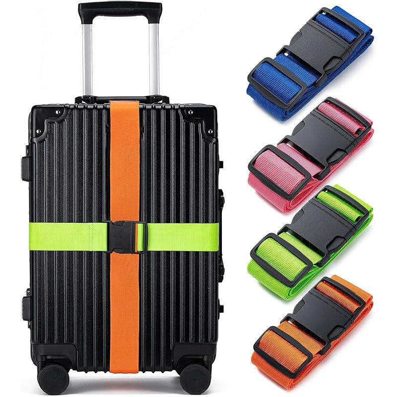 Travel Accessories Gift Set - 4'lü Bagaj Kayışı Seti, Bagaj Sabitleme