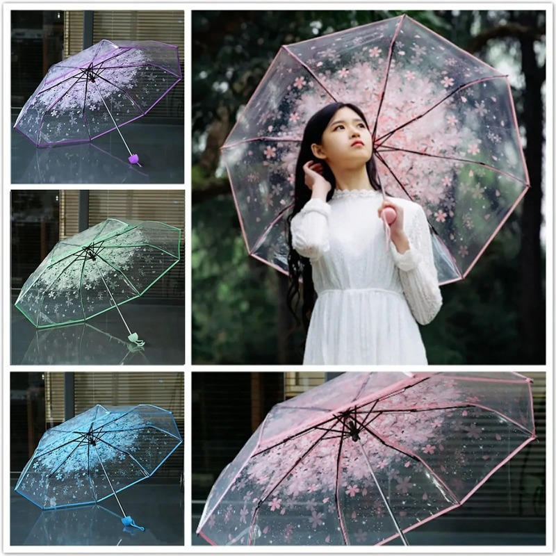 Taşınabilir Şeffaf Sakura Şeff - Travel Umbrella Compact incelemesi ve fiyatı